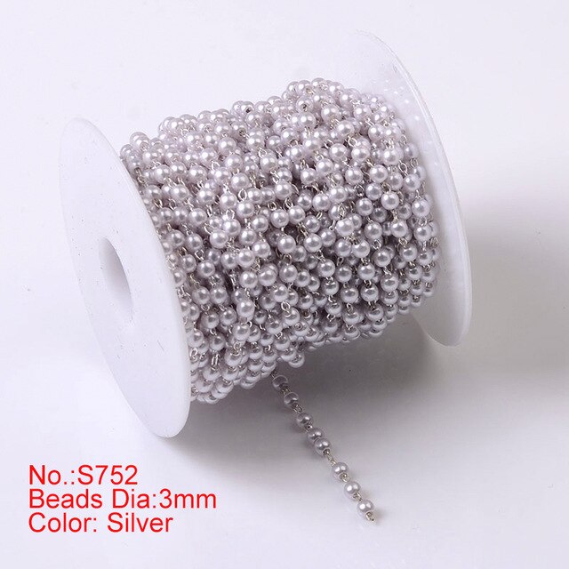 1M Pearl Beaded Chain DIY Jewerly Accessories