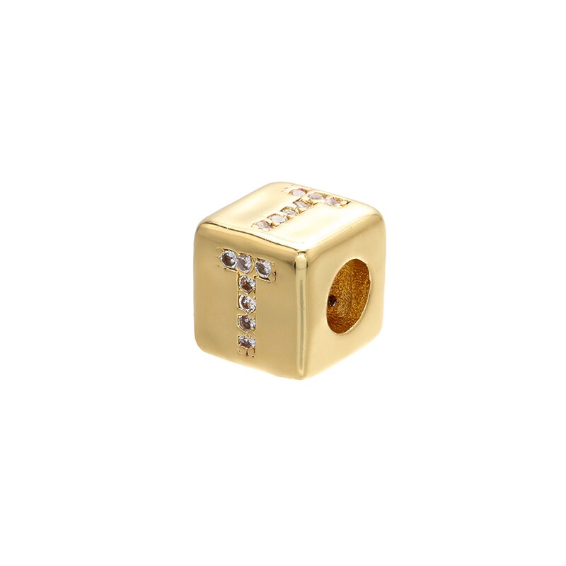 A-Z Letter Suqare Beads Jewelry Charms