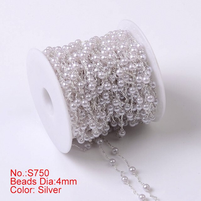 1M Pearl Beaded Chain DIY Jewerly Accessories