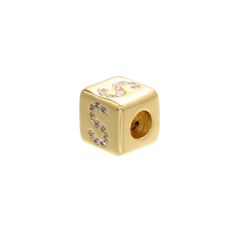 A-Z Letter Suqare Beads Jewelry Charms