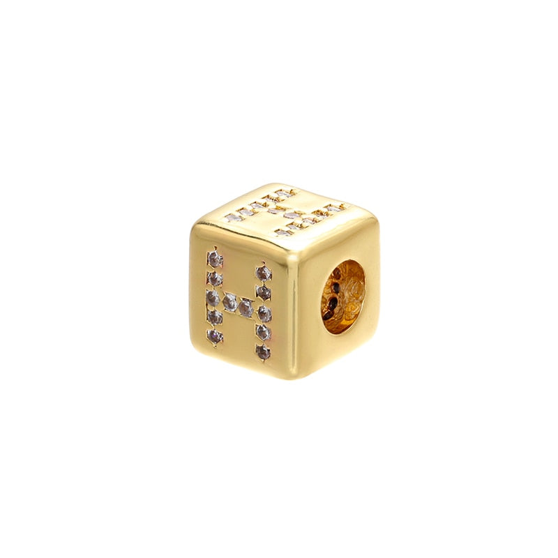 A-Z Letter Suqare Beads Jewelry Charms