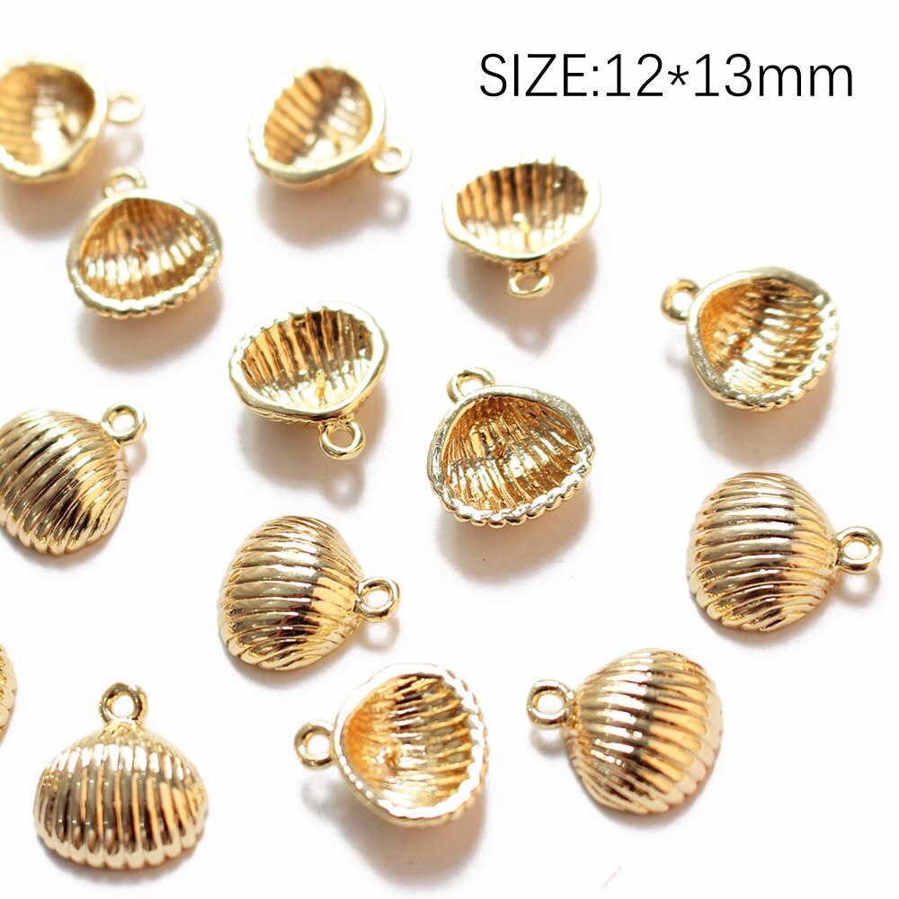 4PCS 18K Gold Plated Starfish Shell DIY Earrings