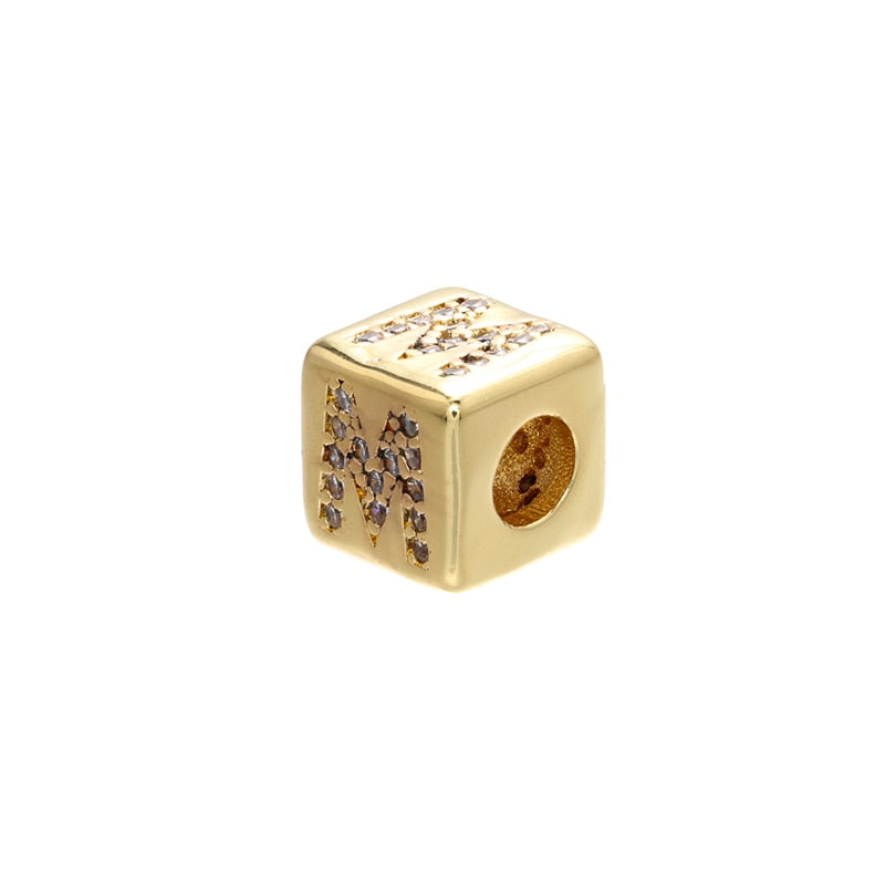 A-Z Letter Suqare Beads Jewelry Charms