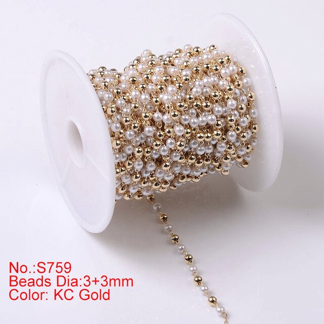 1M Pearl Beaded Chain DIY Jewerly Accessories