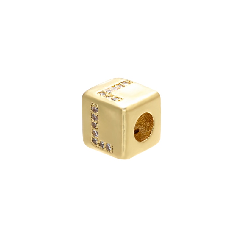 A-Z Letter Suqare Beads Jewelry Charms
