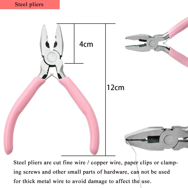 Pink Handle Anti-skid Pliers Handmade DIY Jewelry Tool