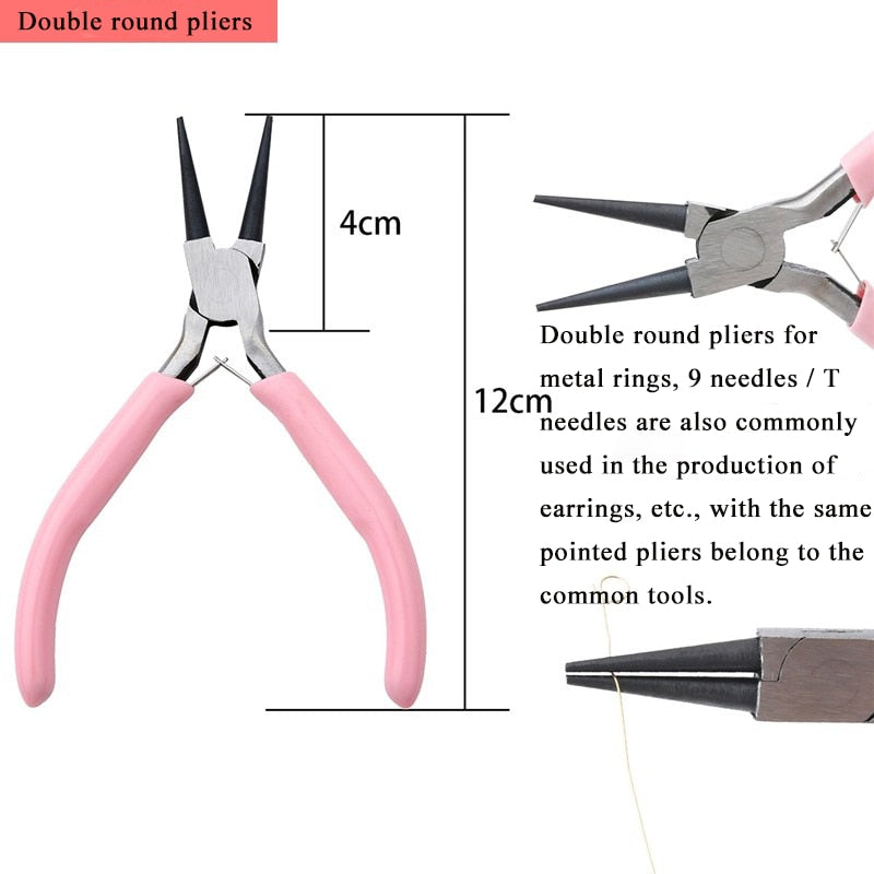 Pink Handle Anti-skid Pliers Handmade DIY Jewelry Tool
