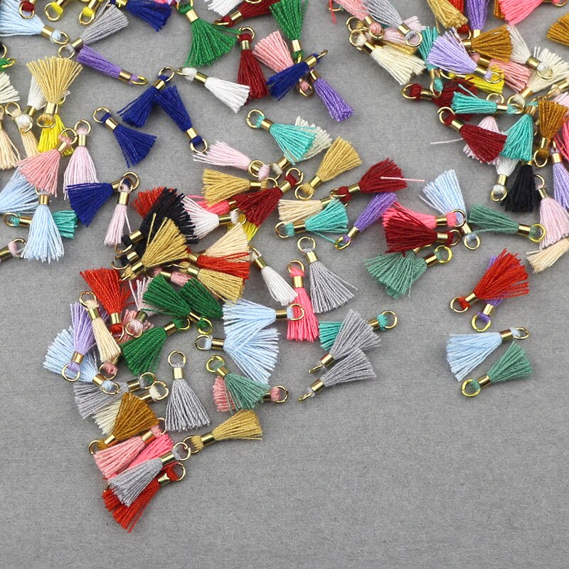 80pcs Mini Tassel Trim Pendants DIY Charms