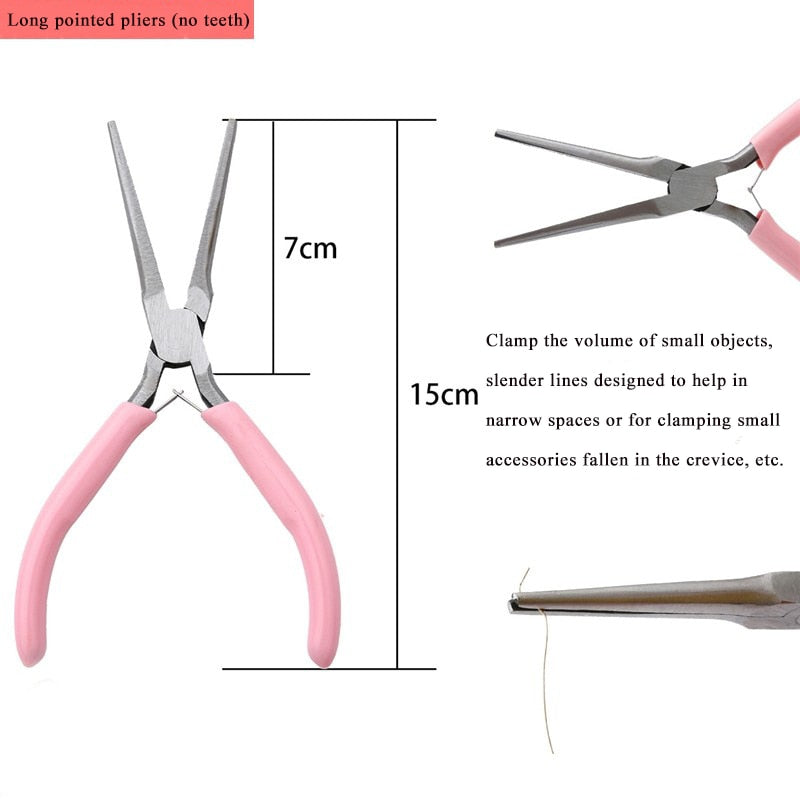 Pink Handle Anti-skid Pliers Handmade DIY Jewelry Tool