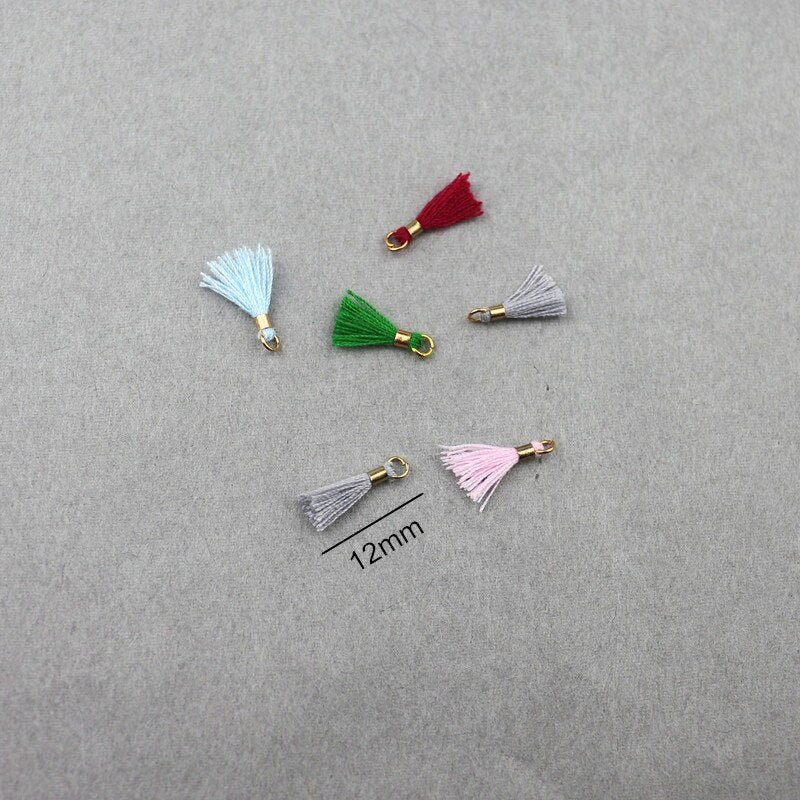 80pcs Mini Tassel Trim Pendants DIY Charms