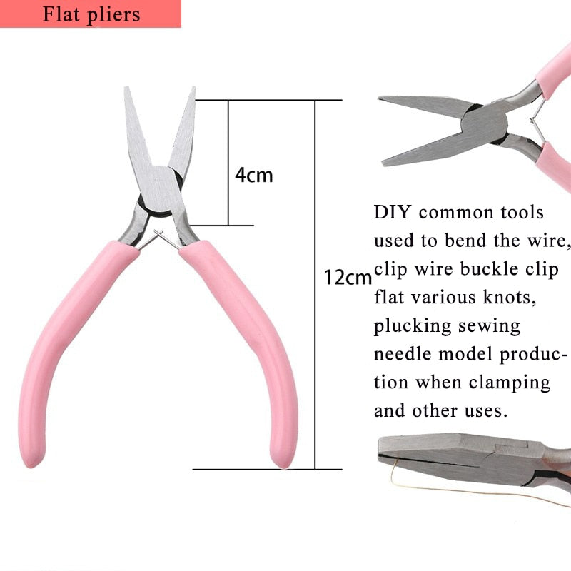 Pink Handle Anti-skid Pliers Handmade DIY Jewelry Tool
