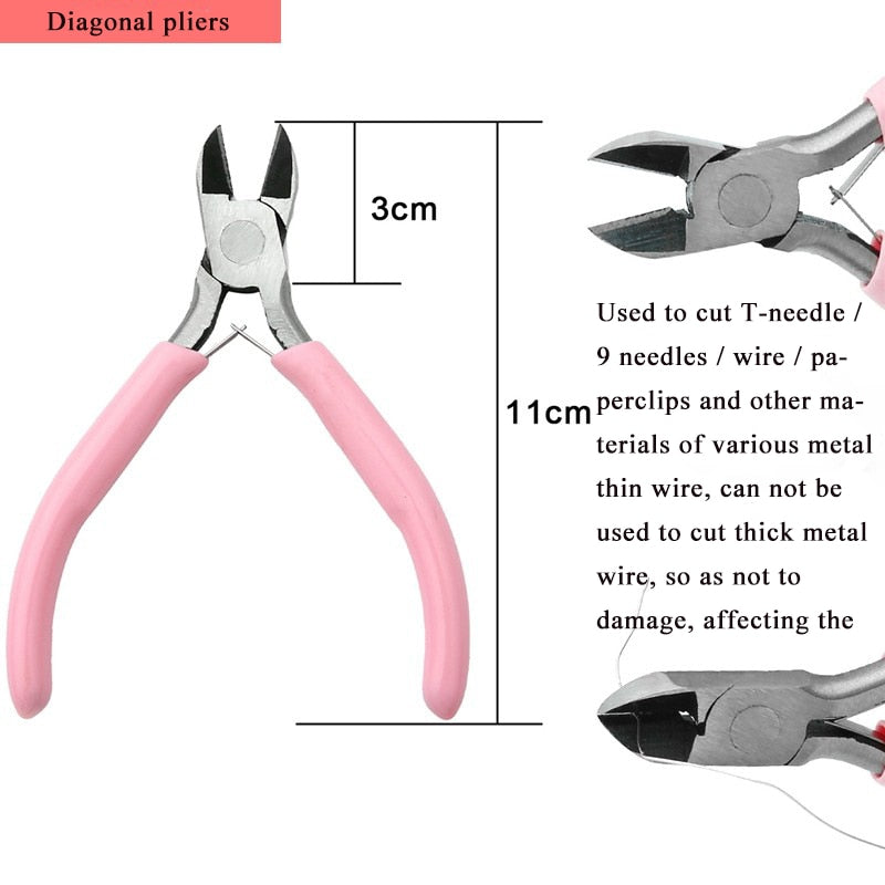 Pink Handle Anti-skid Pliers Handmade DIY Jewelry Tool