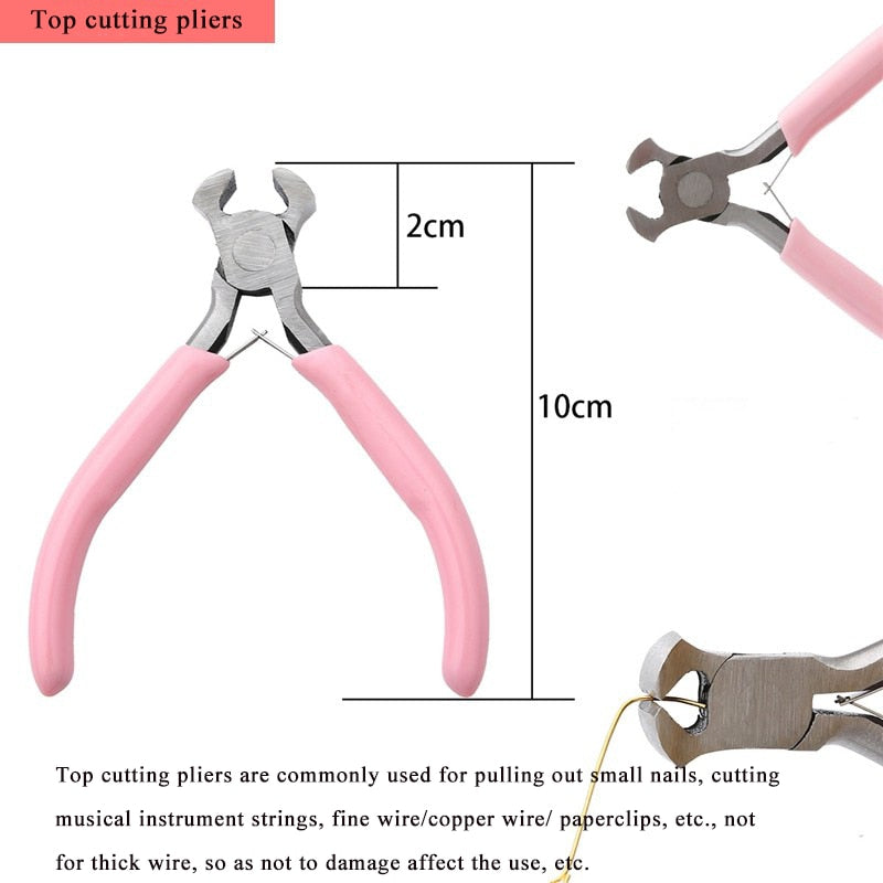 Pink Handle Anti-skid Pliers Handmade DIY Jewelry Tool