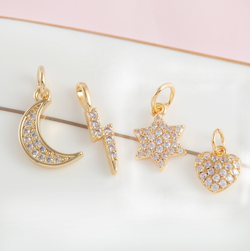 Moon Star Charms for Jewelry Making