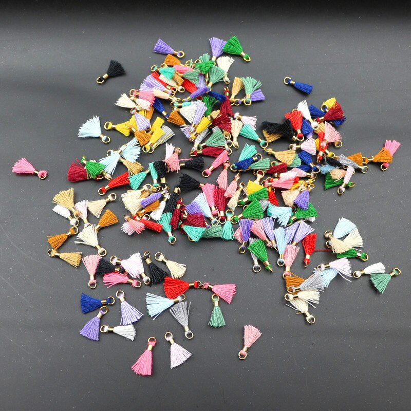 80pcs Mini Tassel Trim Pendants DIY Charms