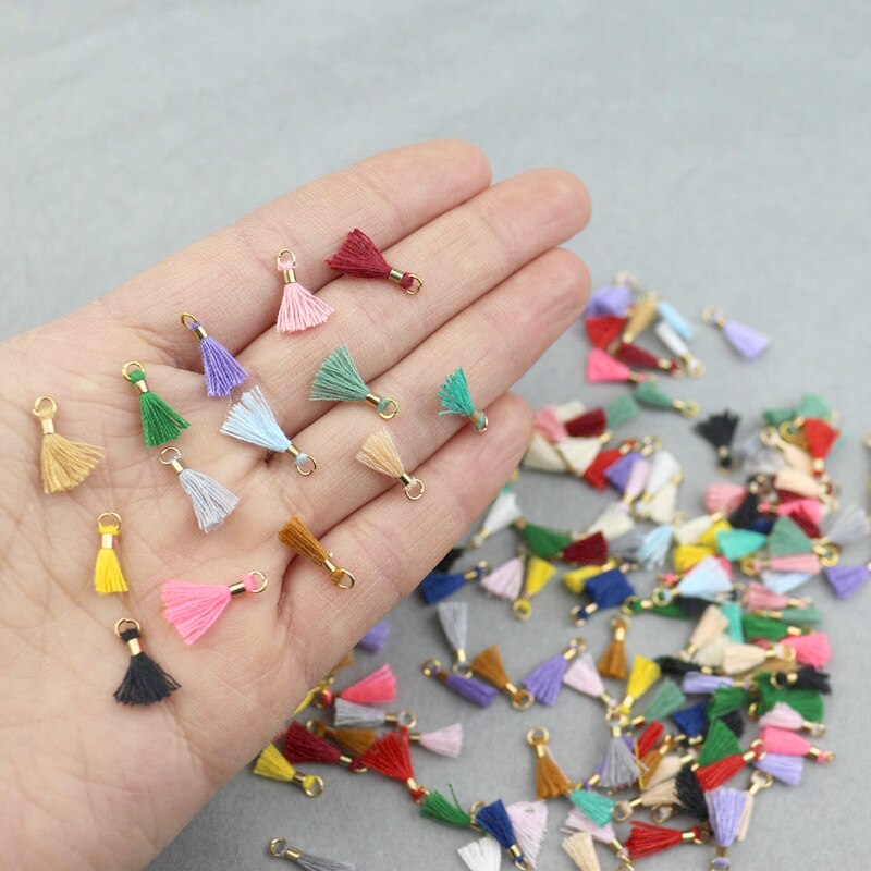80pcs Mini Tassel Trim Pendants DIY Charms