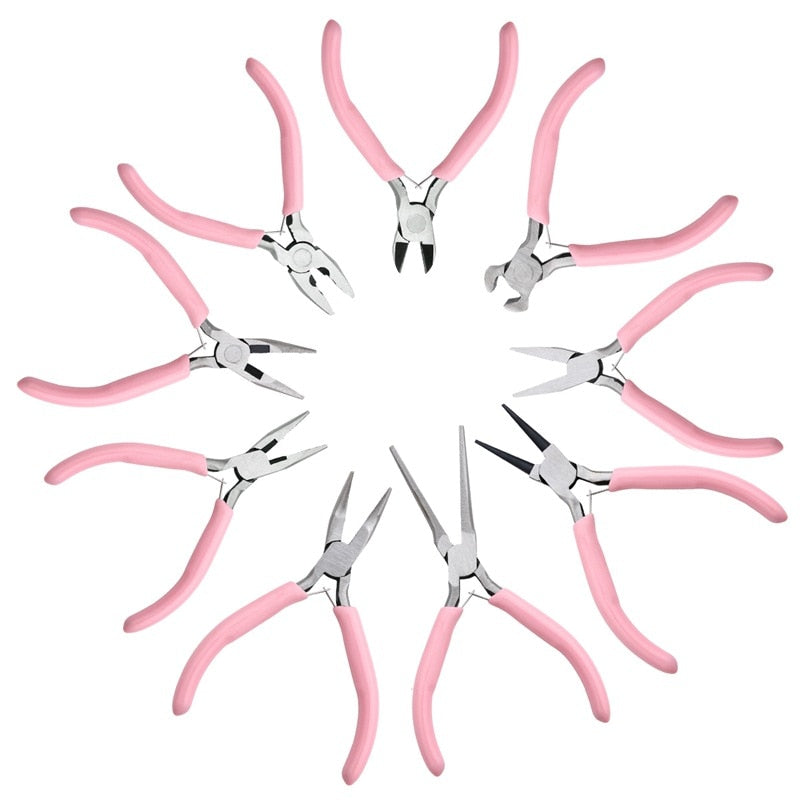 Pink Handle Anti-skid Pliers Handmade DIY Jewelry Tool