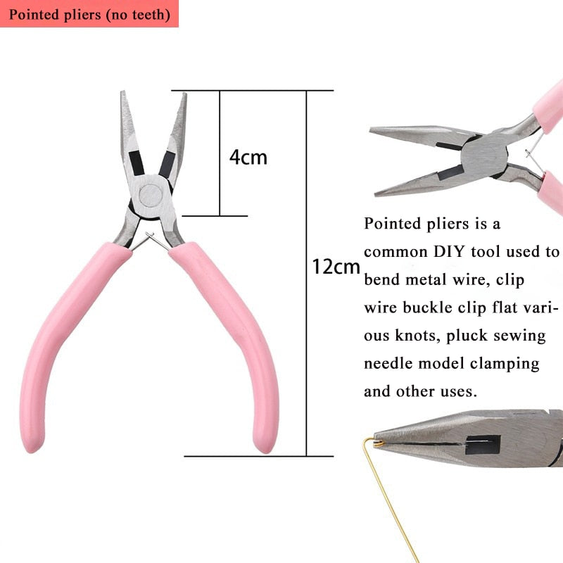 Pink Handle Anti-skid Pliers Handmade DIY Jewelry Tool