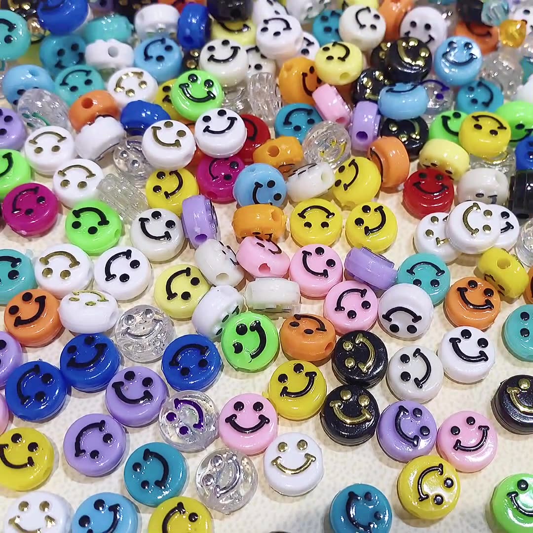 Acrylic Smile Face Beads Charms DIY Bracelet Accessories