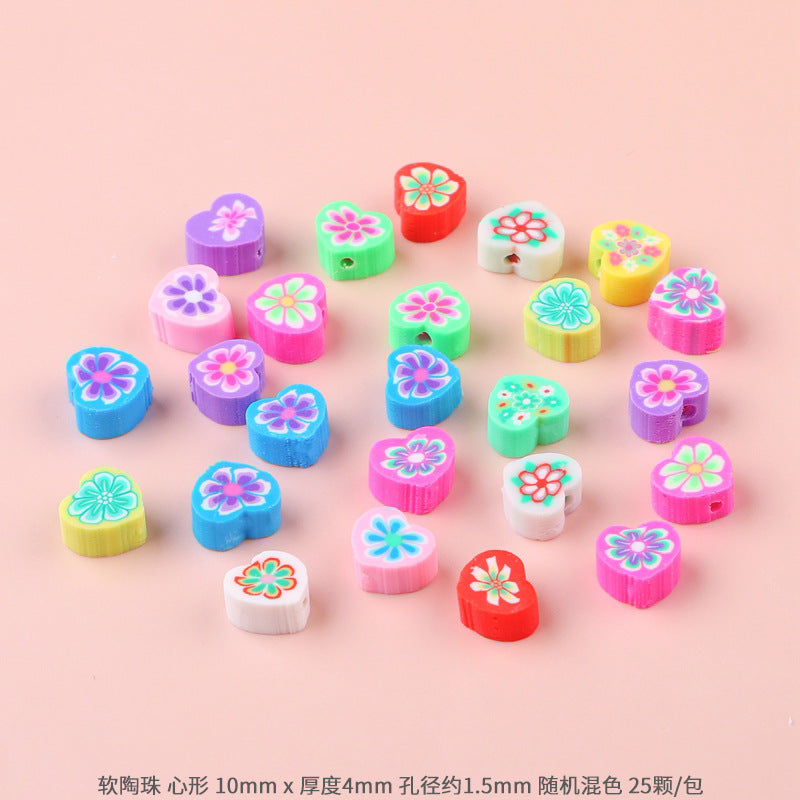 Lovely Flower Smile Clay Beads Charms