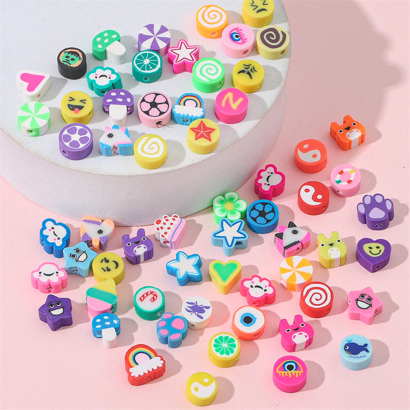 Lovely Flower Smile Clay Beads Charms