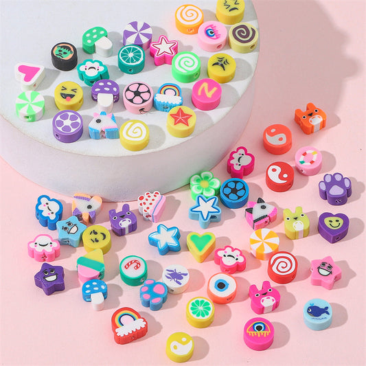 Lovely Flower Smile Clay Beads Charms