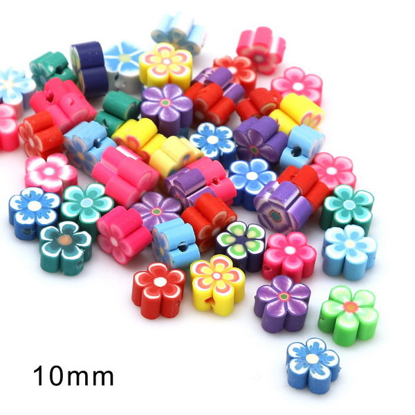 Lovely Flower Smile Clay Beads Charms