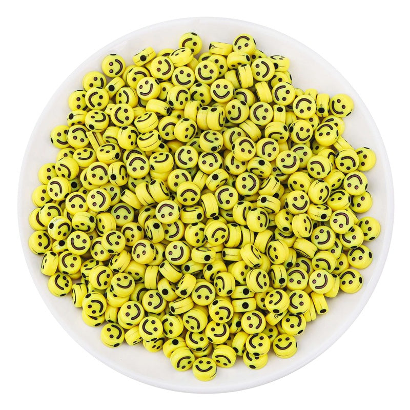 Acrylic Smile Face Beads Charms DIY Bracelet Accessories