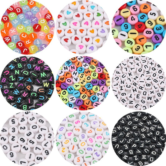 Acrylic Letter Number Beads Charms