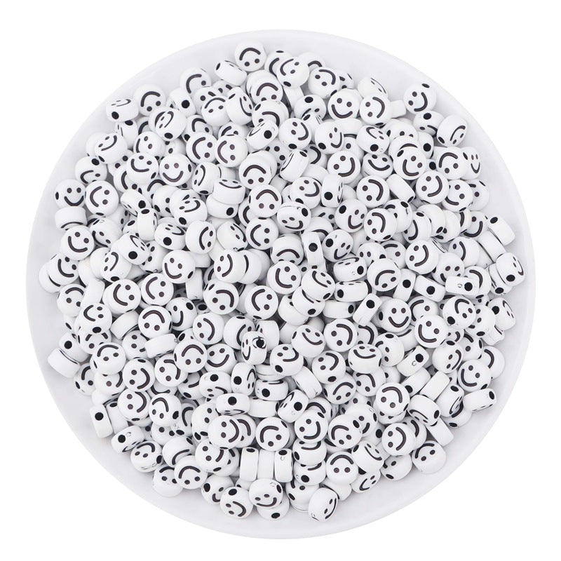 Acrylic Smile Face Beads Charms DIY Bracelet Accessories
