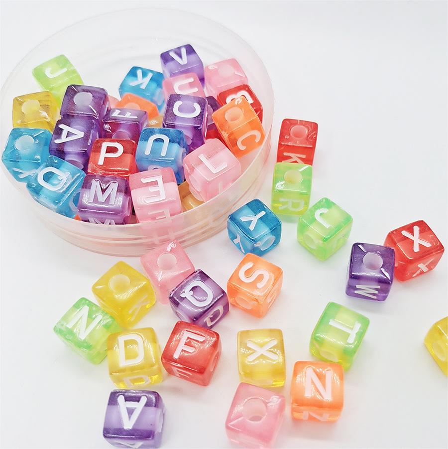 Letters Flower Heart Shape Acrylic DIY Beads