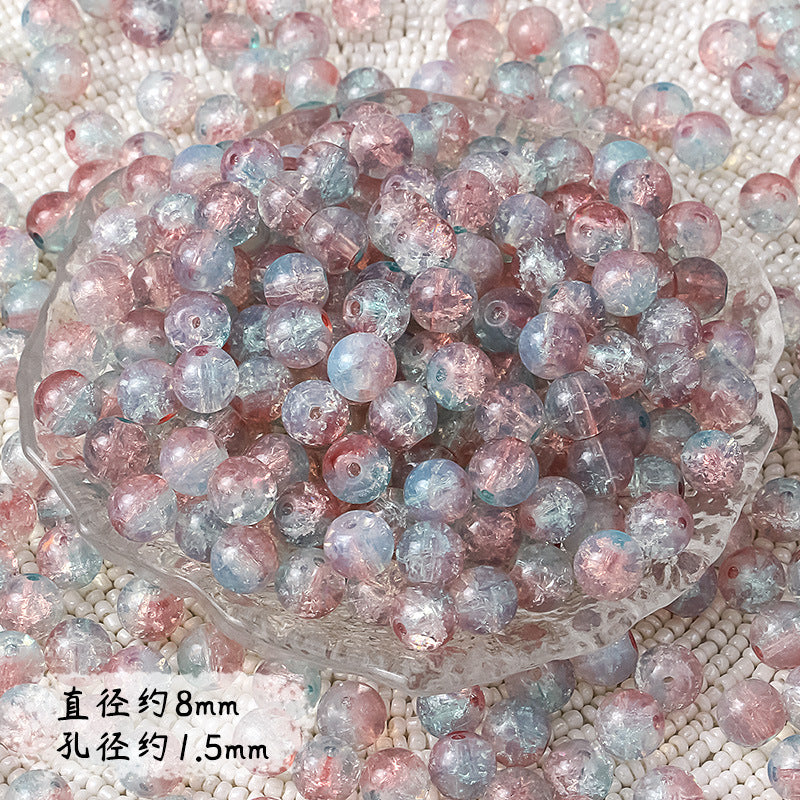 8mm Cracked Glass Beads