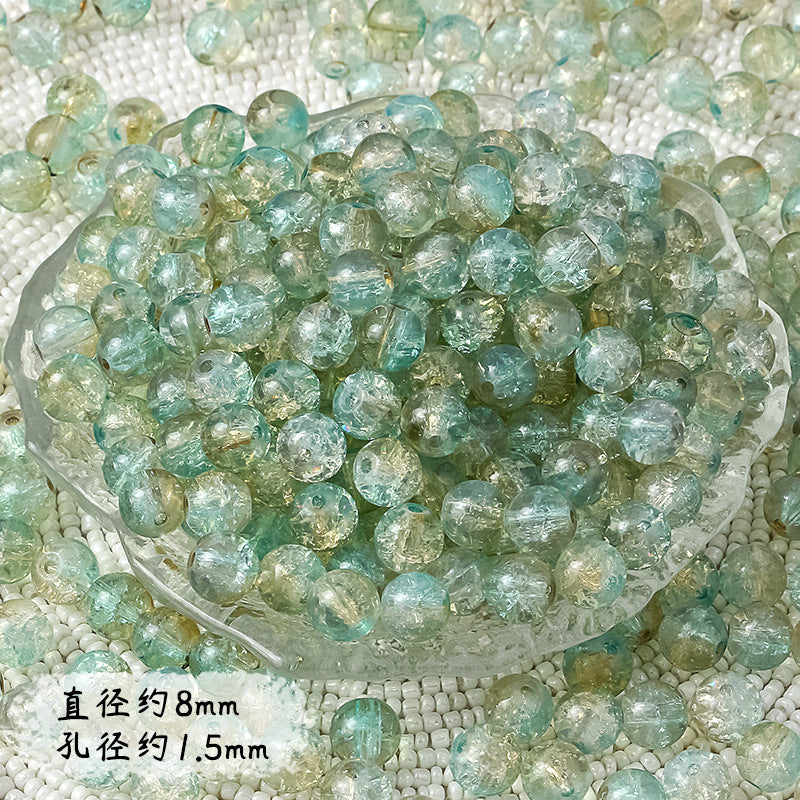 8mm Cracked Glass Beads