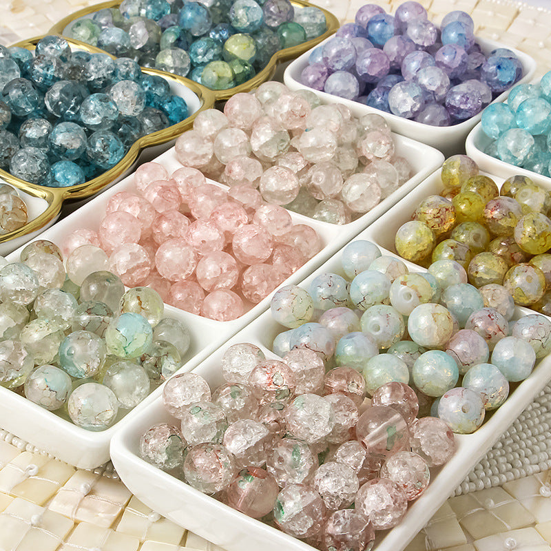 8mm Cracked Glass Beads