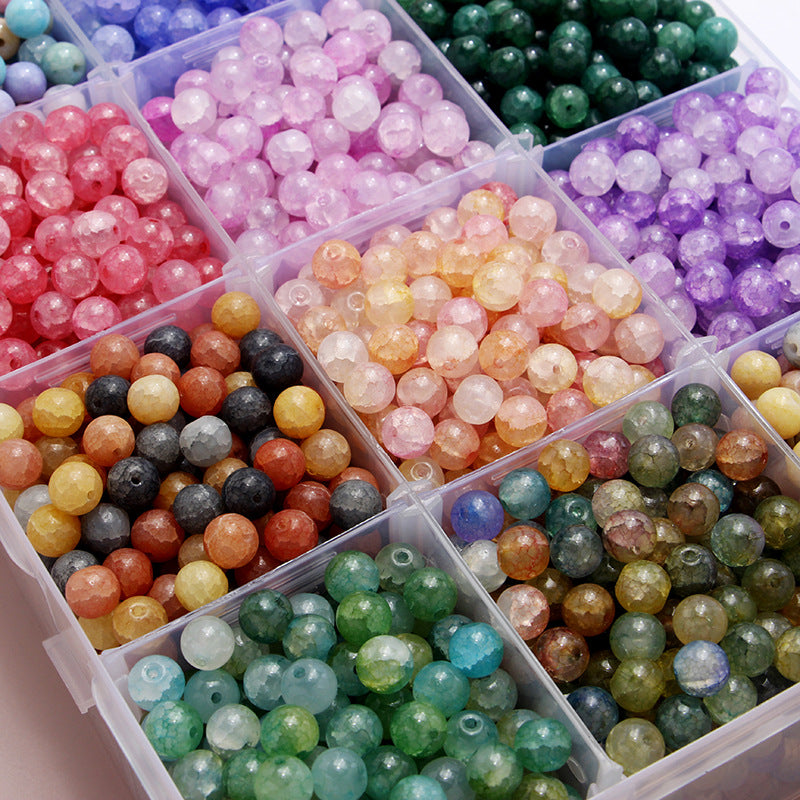 8mm Cracked Glass Beads