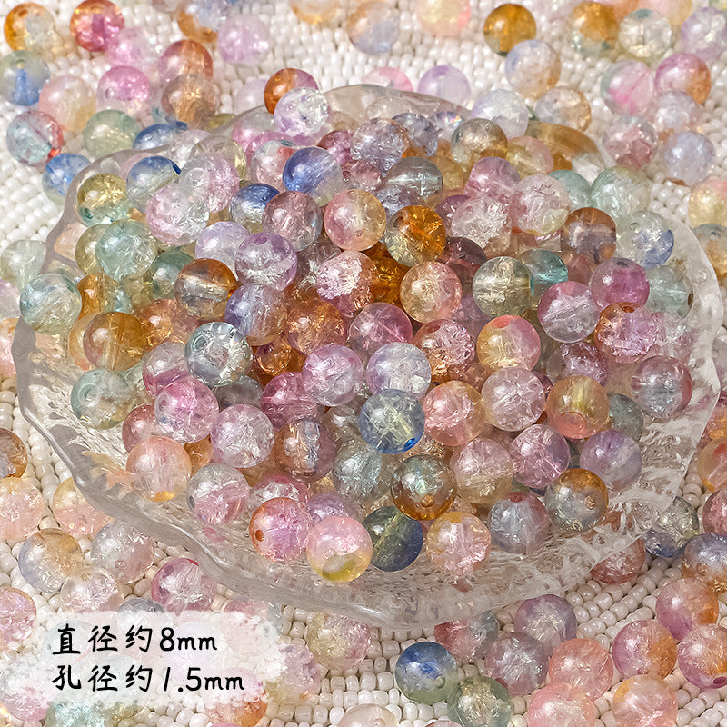 8mm Cracked Glass Beads