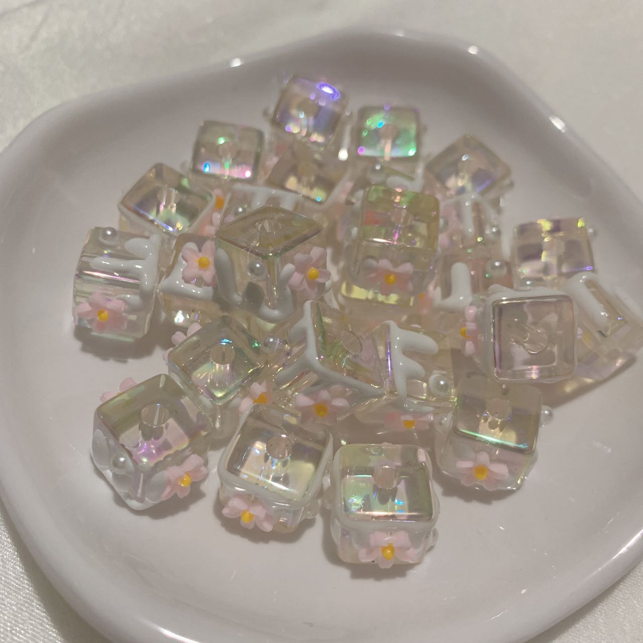 Handpainted Clear Beads DIY Pen Decor