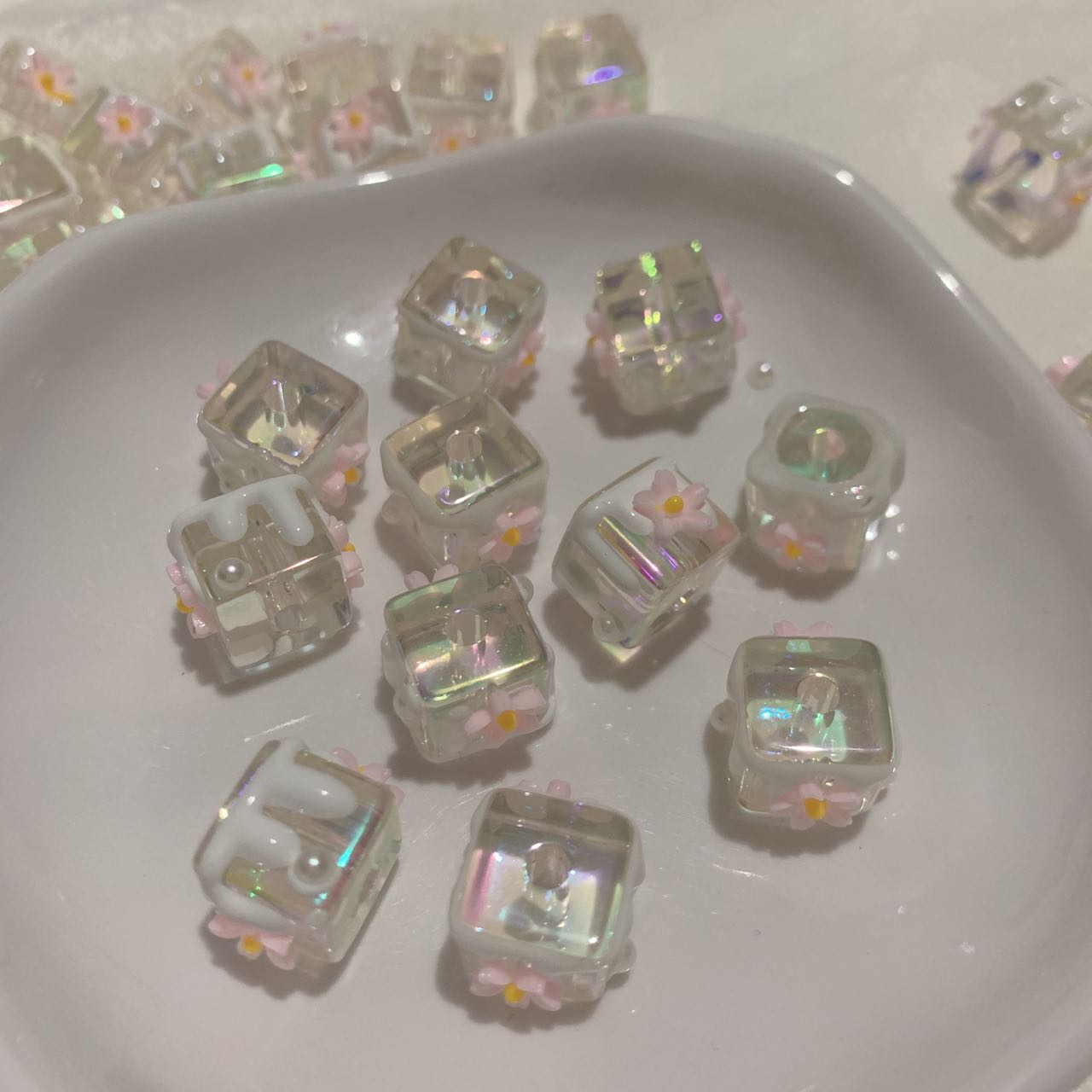 Handpainted Clear Beads DIY Pen Decor