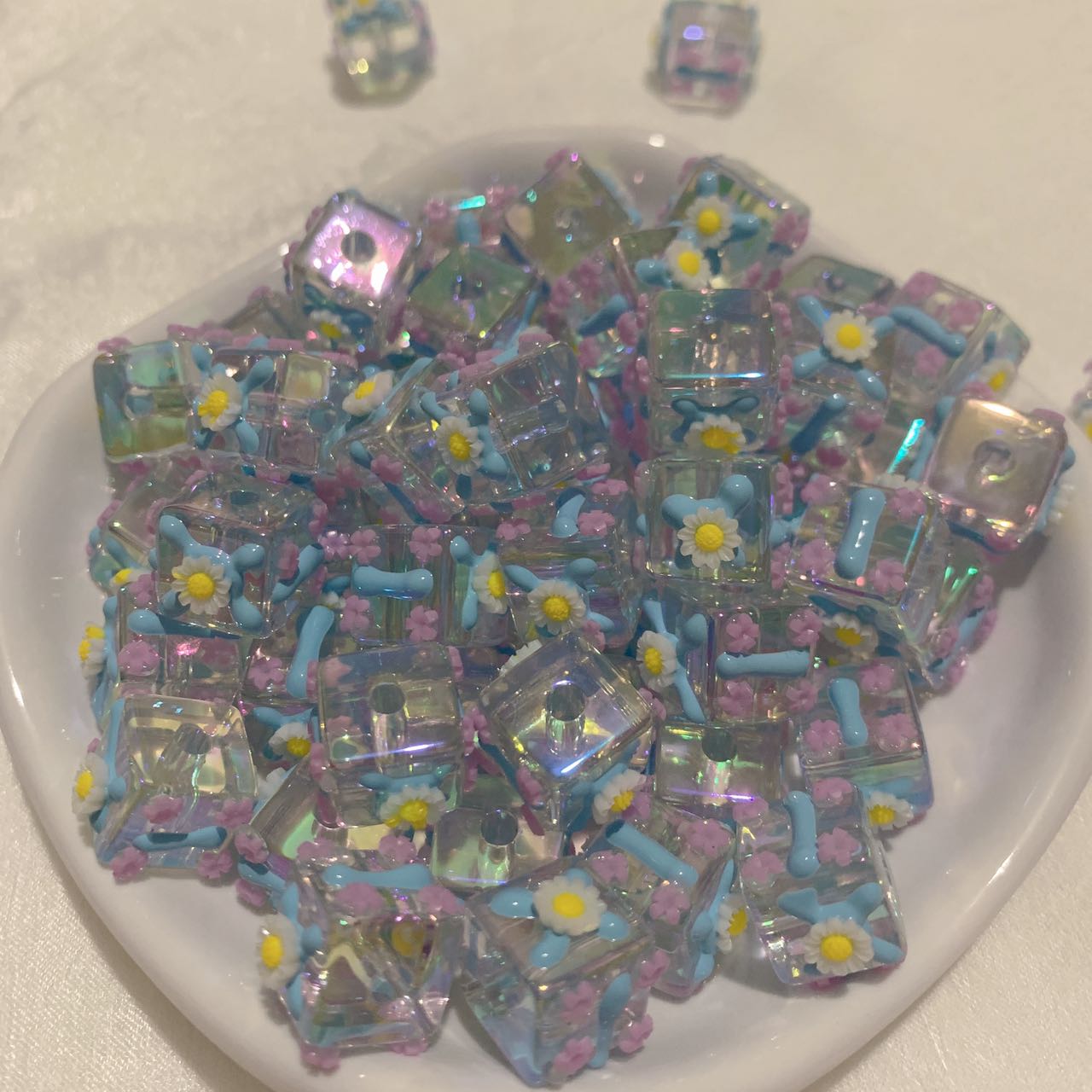 Handpainted Clear Beads DIY Pen Decor