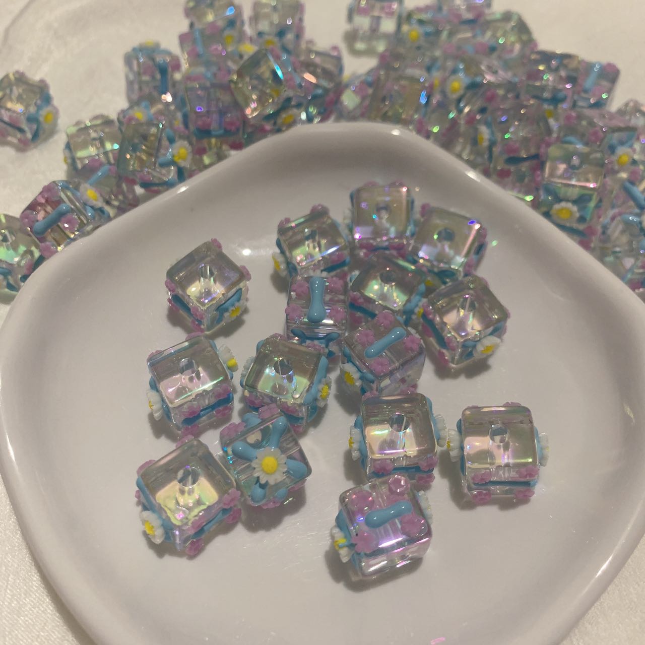 Handpainted Clear Beads DIY Pen Decor