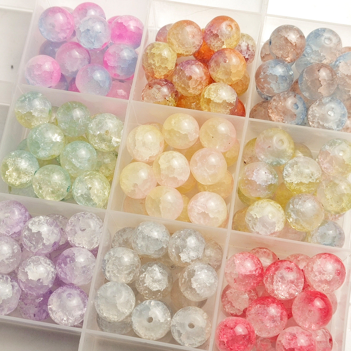 10mm Cracked Glass Beads