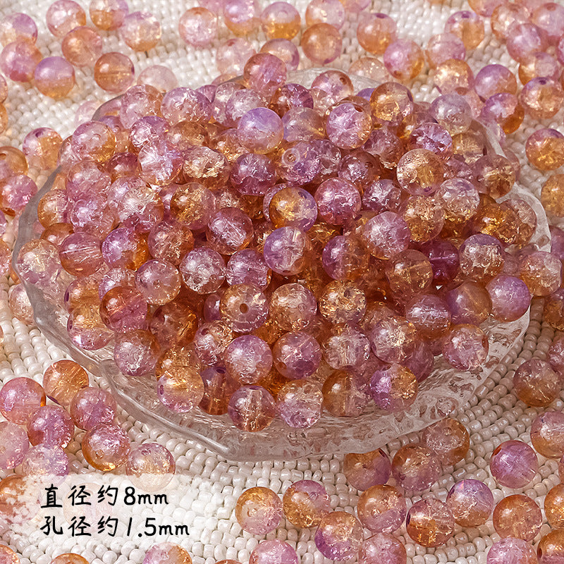 8mm Cracked Glass Beads