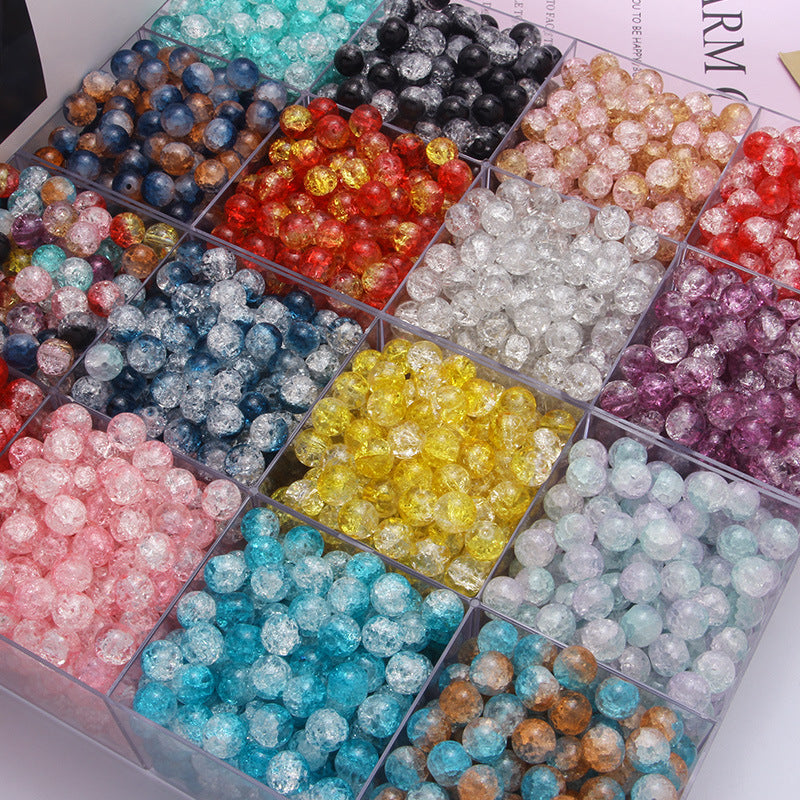8mm Cracked Glass Beads