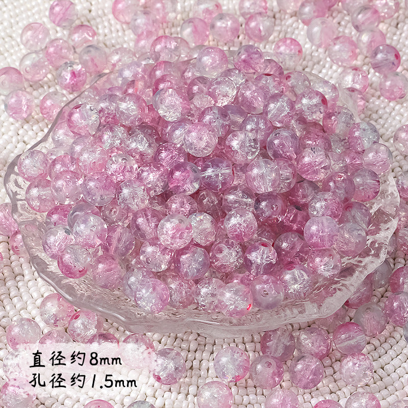 8mm Cracked Glass Beads