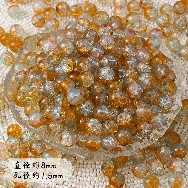 8mm Cracked Glass Beads