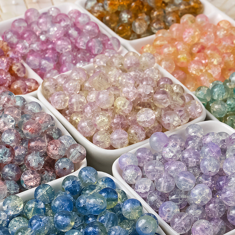 8mm Cracked Glass Beads