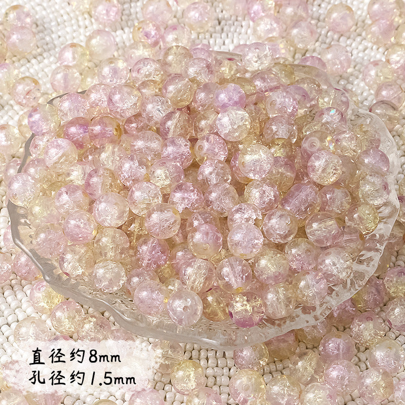8mm Cracked Glass Beads
