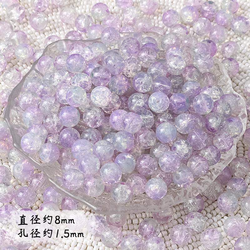 8mm Cracked Glass Beads