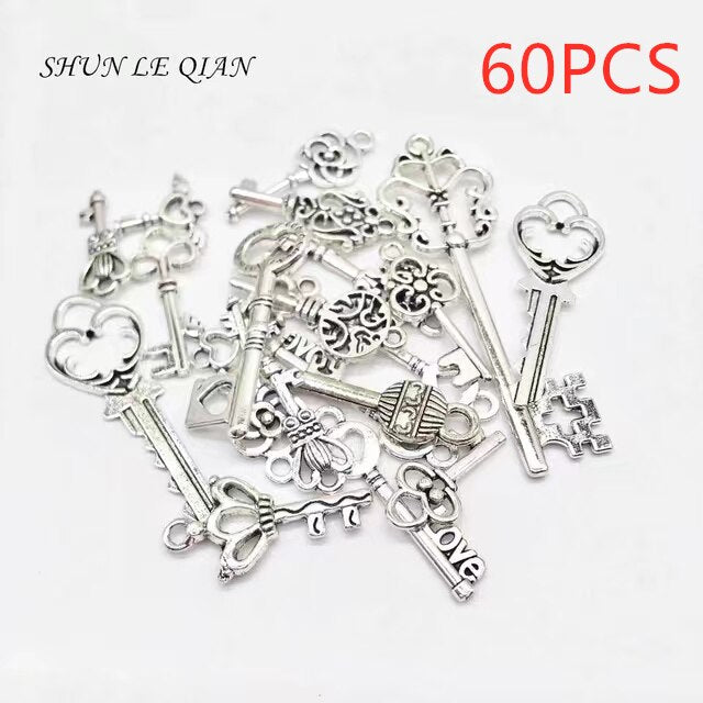 30/60pcs Key Charms for Bracelet Making