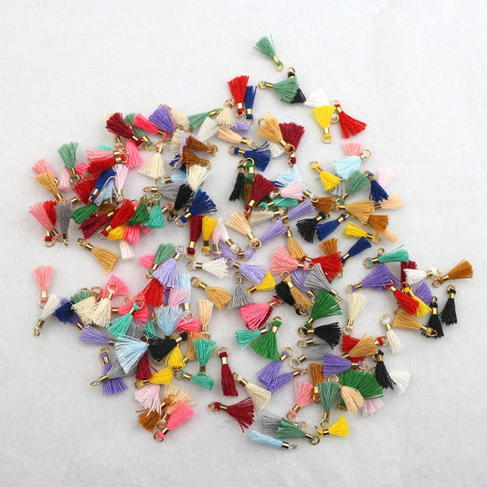 80pcs Mini Tassel Trim Pendants DIY Charms